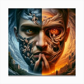 Man With A Face Canvas Print