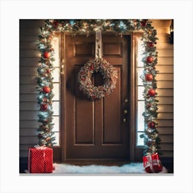 Christmas Door 121 Canvas Print