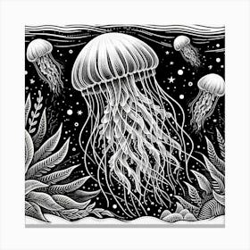 Illustration Jellyfish 10 Canvas Print