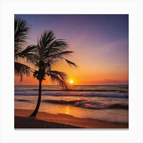 Sunset At The Beach 207 Canvas Print