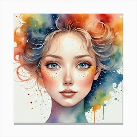 Watercolor Girl 2 Canvas Print