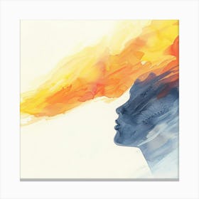 Watercolor Of A Woman'S Head Canvas Print