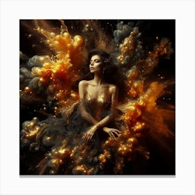 Golden Girl In A Golden Dress Canvas Print