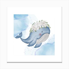 Floral Whale Canvas Print