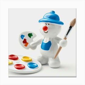 Snowman Artist Canvas Print