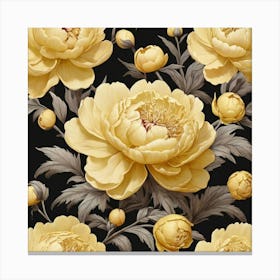 Aesthetic style, Large yellow Peony flower Canvas Print
