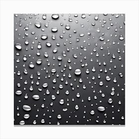 Rain Drops On A Black Surface Canvas Print