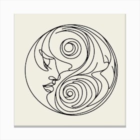 Yin and Yang Picasso style 3 Canvas Print