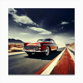 Road Street Fast Transport Speed Auto Wheel Drive Red White Vehicle Car Transportation (1) 2 Canvas Print