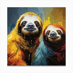 Two Sloths Canvas Print