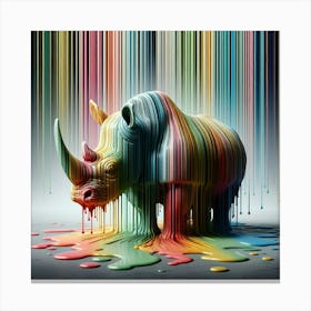 Rhino Dripping Paint Canvas Print