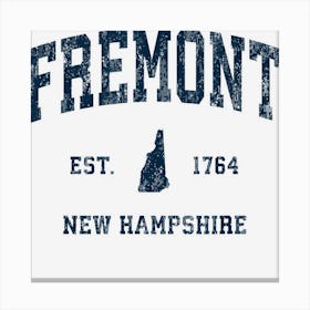 Fremont New Hampshire Nh Vintage Athletic Navy Sports Design Canvas Print