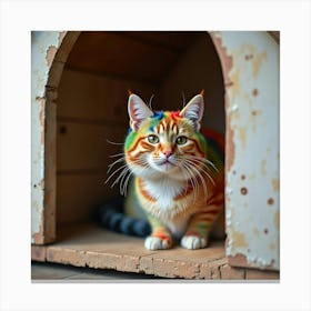 Rainbow Cat Canvas Print