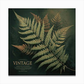 Vintage Fern Leaves Canvas Print