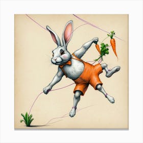 Rabbit With Carrots 39 Canvas Print