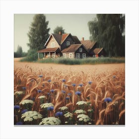 House In A Field Canvas Print