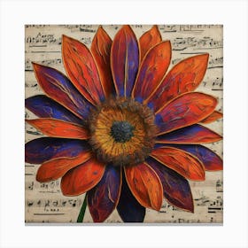 Daisy On Music Sheet Canvas Print