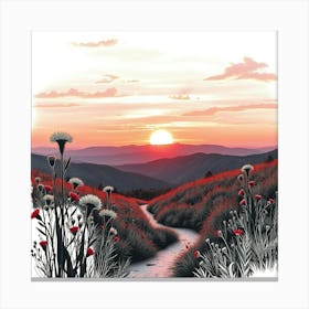 Sunset In The Mountains 46 Canvas Print