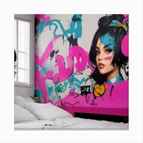 Graffiti Girl Canvas Print