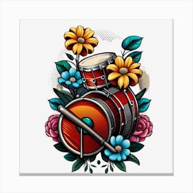 Drums And Flowers Canvas Print