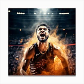 Court Arena Sport Basketball Professional Game Net Ball Point Action Background Man Prof (7) Canvas Print