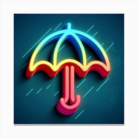 Neon Umbrella 1 Canvas Print