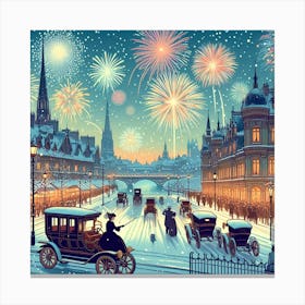 New Year In Paris Canvas Print