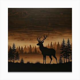 Deer Silhouette Canvas Print