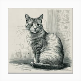 Sitting Cat , Julie De Graag Canvas Print