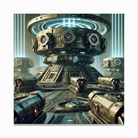 A High Powered Lasers Defense Perimeter Stations Asterian Syndicate 1024 Canvas Print