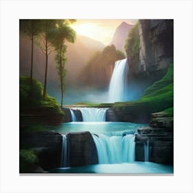 Waterfall In The Forest Canvas Print