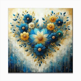 Heart Of Flowers acrylic art Canvas Print