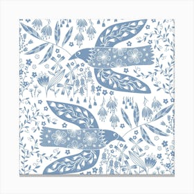 Blue Peace Dove Birds Canvas Print