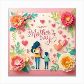 Mother's Day Gift Idea Paper Art Canvas Print