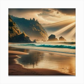 Sunset On The Beach 32 Canvas Print