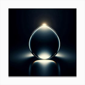 Elegant, Dark, and Mysterious Black Glass Orb Floating in a Void with a Single Light Source Creating a Shiny Reflective Surface and a Long Shadow on the Dark Plane Below Canvas Print