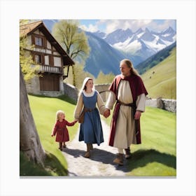 Medieval family Canvas Print