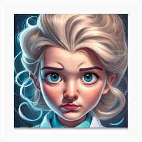 Pencil Drawing Style Elsa From Frozen She Dres Canvas Print