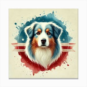 Watercolor Australian Shepherd 3 Canvas Print