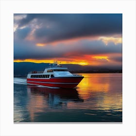 Sunset On A Boat 12 Canvas Print