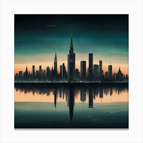 Cityscape At Night 5 Canvas Print