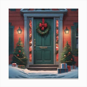 Christmas Door 165 Canvas Print