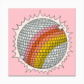 Rainbow Disco Ball Canvas Print