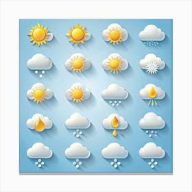 Weather Icons Set 4 1 Canvas Print