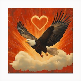 Eagle with Heart-shaped Cloud 6 Canvas Print