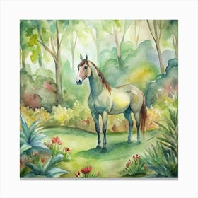 Horse In The Woods Canvas Print