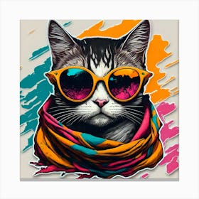 Cat In Sunglasses 4 Canvas Print