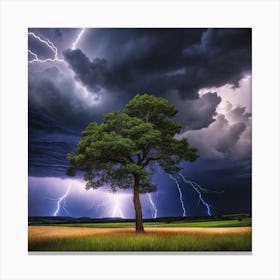 Lightning In The Sky 27 Canvas Print