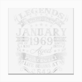 54 Yrs Old Vintage Legends Born January 1969 54th Birthday Canvas Print