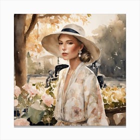 Woman In A Hat 14 Canvas Print